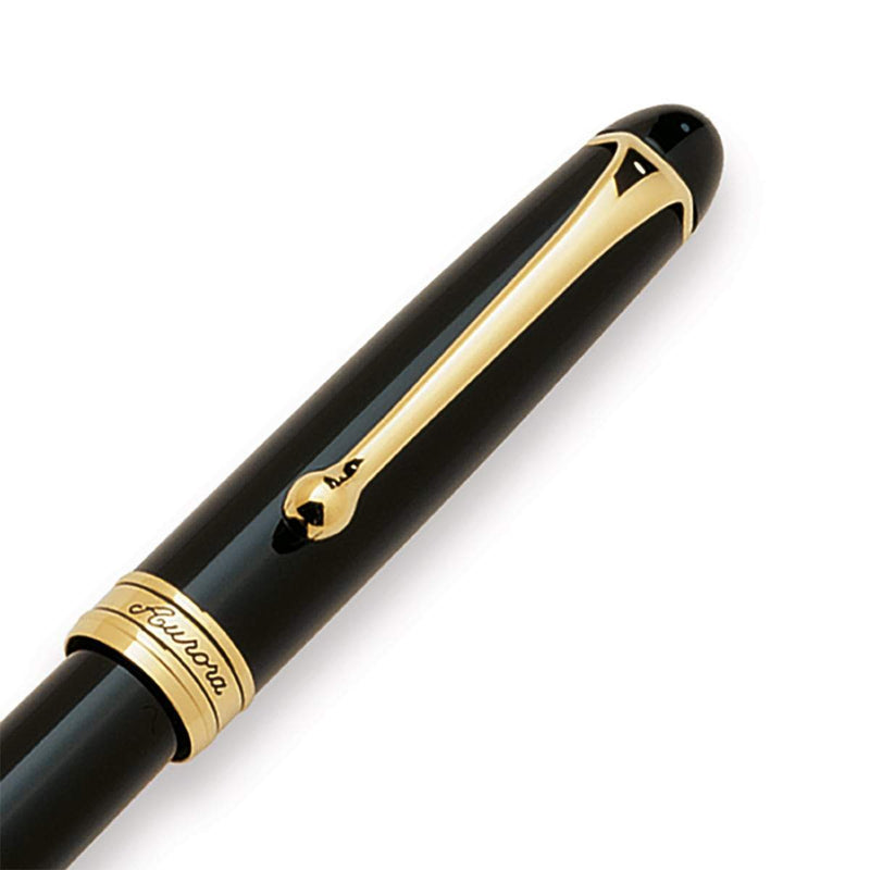 Aurora, Rollerball Pen, Black Resin, Gold Plated, Black-3