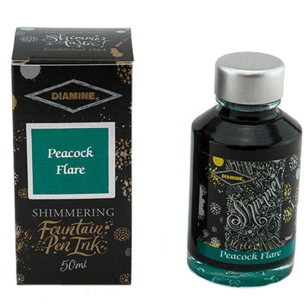 Diamine, Ink Bottle, Shimmering Collection, Peacock Flare-1