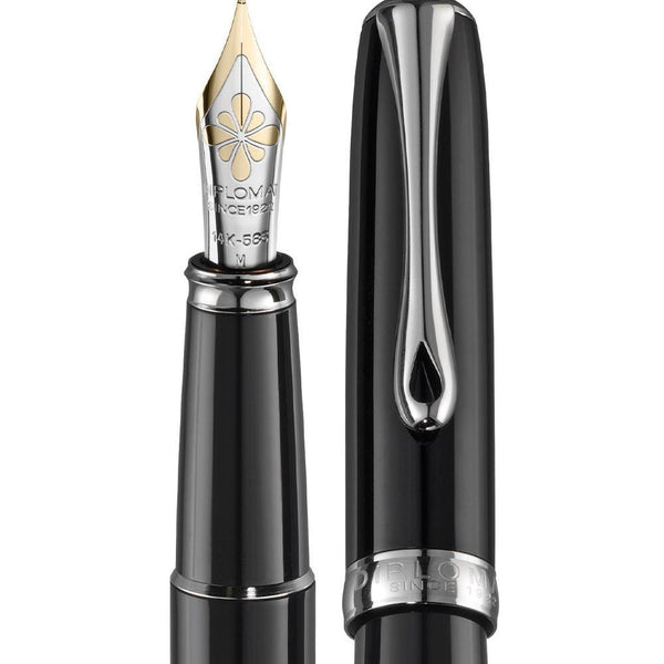 Diplomat, Fountain Pen, Excellence A2, Coated, 14 Karat Gold Nib, Black-2