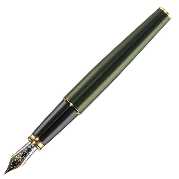 Diplomat, Fountain Pen, Excellence A2, Gold Plated, 14 Karat Gold Nib, Evergreen-1