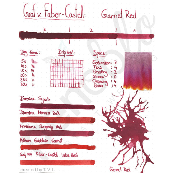 Graf von Faber-Castell, Ink Cartridge, 6 Ink Cartridges, Garnet Red-2