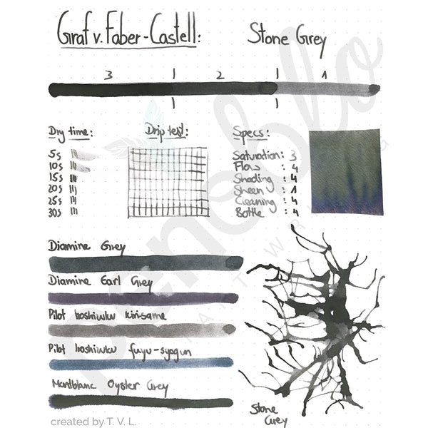 Graf von Faber-Castell, Ink Cartridge, 6 Ink Cartridges, Stonegrey-2
