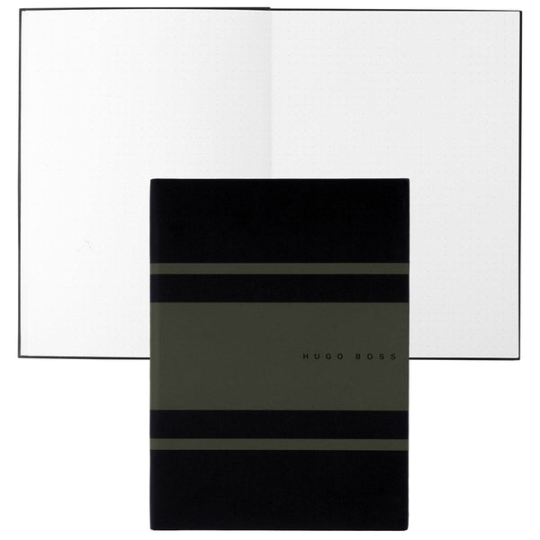 HUGO BOSS, Notebook, Gear, Matrix, Khaki Striped, Black-1