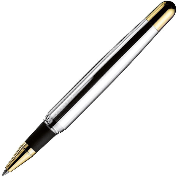 Otto Hutt, Rollerball Pen, Design 02, Smooth, Gold Plated, Silver-1