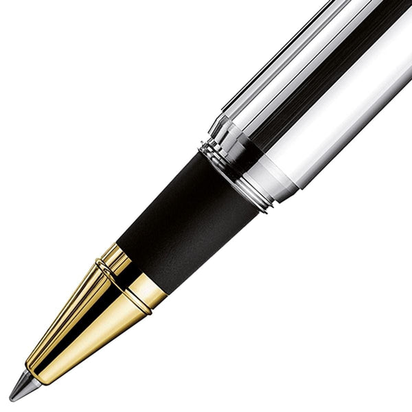 Otto Hutt, Rollerball Pen, Design 02, Smooth, Gold Plated, Silver-2