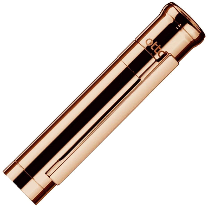 Otto Hutt, Rollerball Pen, Design 04, Wave, Rose Gold Plated, White-4