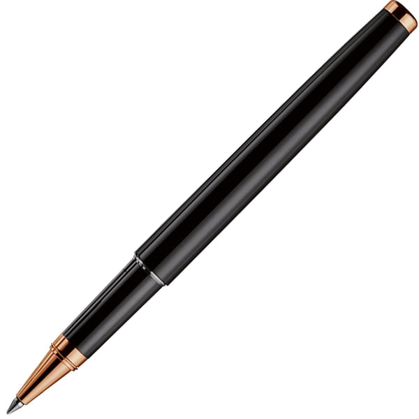 Otto Hutt, Rollerball Pen, Design 01, Smooth, Rose Gold Plated, Black-1