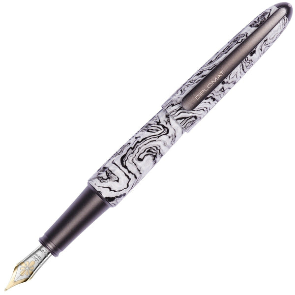 Diplomat, Fountain Pen, Aero, 14 Karat Gold Nib, White-1