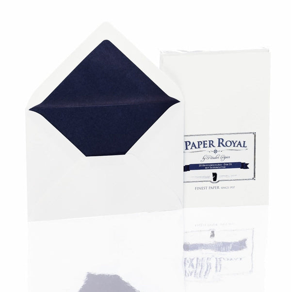 Rössler, Envelopes, Paper Royal, With Silk Lining, White Ripped, 20 Pieces Each, C6-1