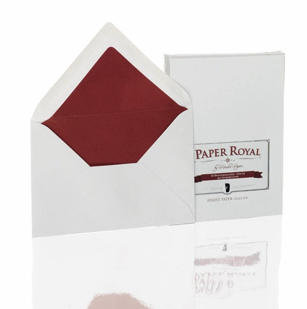 Rössler, Envelopes, Paper Royal, With Silk Lining, Grey Ribbed, 20 Pieces Each, C6-1