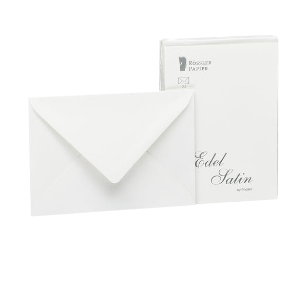 Rössler, Envelopes, Edel Satin, With Silk Lining, White Smooth, 20 Pieces Each, C6-1