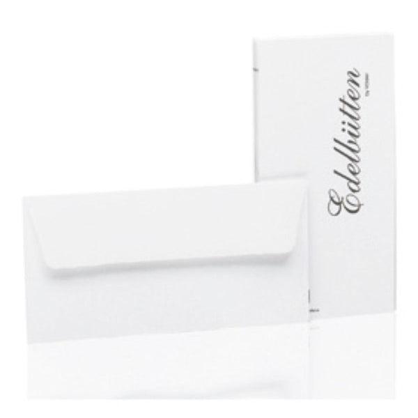 Rössler, Envelopes, Edelbütten, With Silk Lining, White Hammered, 20 Pieces Each, DL-1