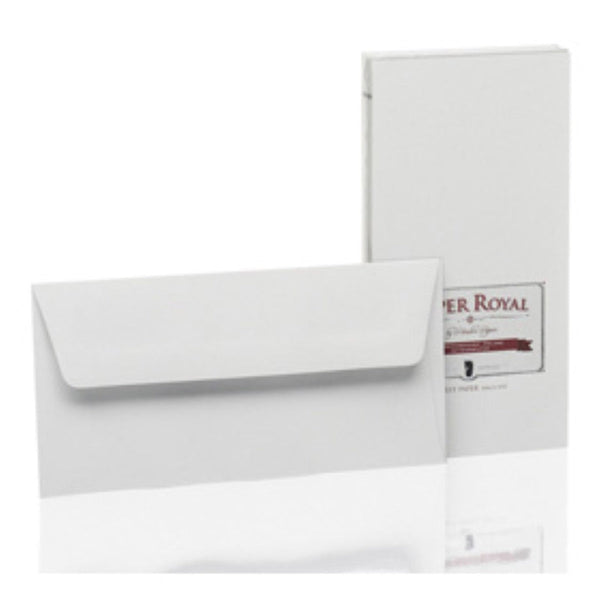 Rössler, Envelopes, Paper Royal, With Silk Lining, Icegrey Ribbed, 20 Pieces Each, DL-1