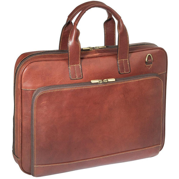 Tony Perotti, Briefcase Vegetale, Laptop Extra Pocket, Brown-1