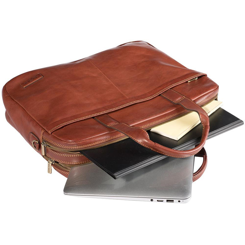 Tony Perotti, Briefcase, Vegetale, Laptop Bag, 2 Classes, Brown-3