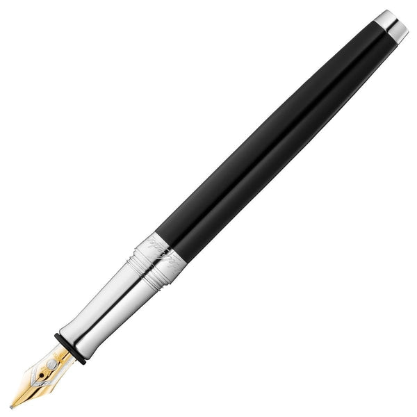 Waldmann, Fountain Pen, Edelfeder, Corn Design, Coated, 18KT Nib, Black-1
