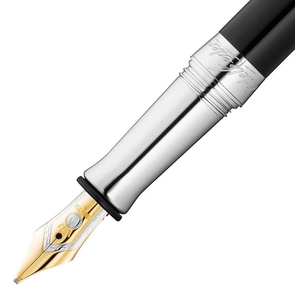 Waldmann, Fountain Pen, Edelfeder, Corn Design, Coated, 18KT Nib, Black-2