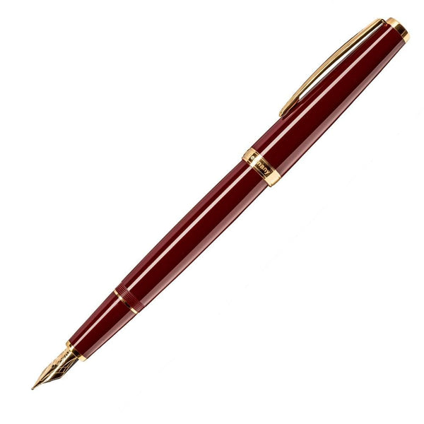 Cleo Skribent, Fountain Pen, Classic, Gold, Dark Red-1