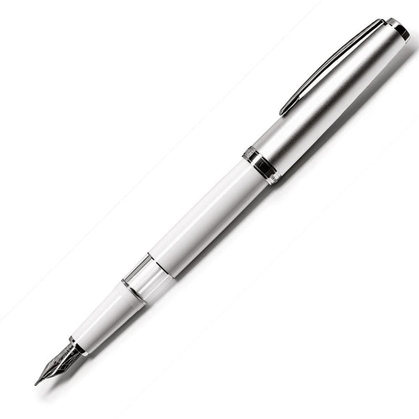 Cleo Skribent, Fountain Pen, Classic, Metal, Piston Fountain Pen, White-1