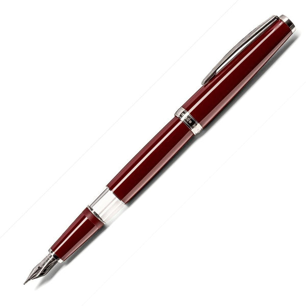 Cleo Skribent, Fountain Pen, Classic, Metal, Piston Fountain Pen, Dark Red-1