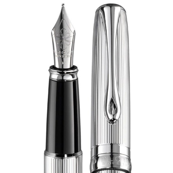 Diplomat, Fountain Pen, Excellence A2, Guilloche, Silver-2
