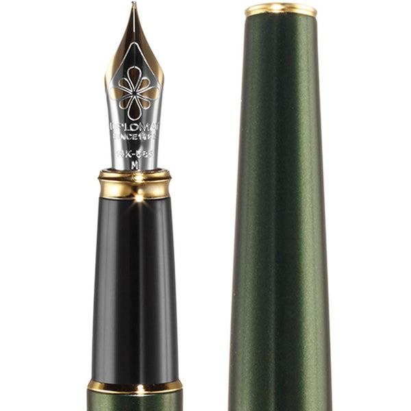 Diplomat, Fountain Pen, Excellence A2, Gold Plated, 14 Karat Gold Nib, Evergreen-2