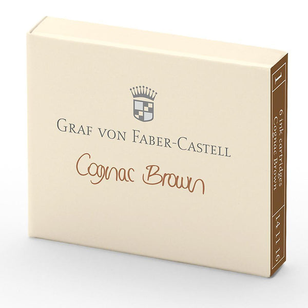 Graf von Faber-Castell, Ink Cartridge, 6 Ink Cartridges, Cognac Brown-1