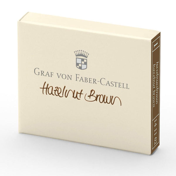 Graf von Faber-Castell, Ink Cartridge, 6 Ink Cartridges, Hazelnut Brown-1
