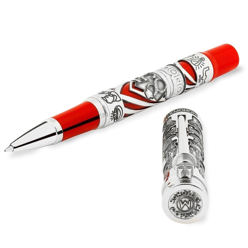 Montegrappa, Rollerball Pen Monopoly Silver Ed., Red-6