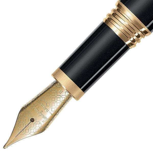 Montegrappa, Fountain Pen, Zero, Gold Plated, 14 Karat Gold Nib, Black-2