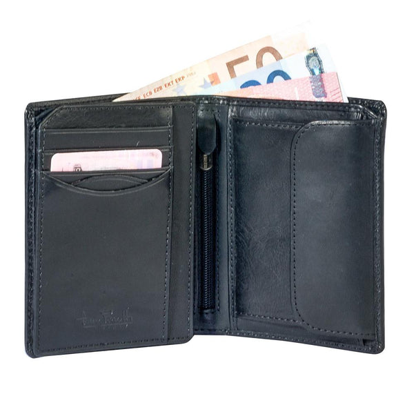 Tony Perotti, Wallet, Vegetale, Wallet, with Coin Slot and Credit Card Slots, Black-1