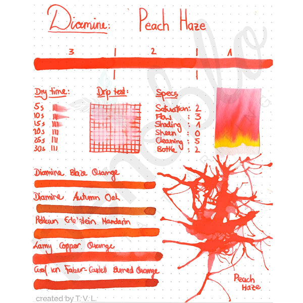 Diamine, Ink Bottle, 80 ml, Peach Haze-2
