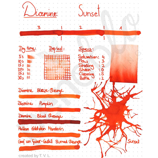 Diamine, Ink Bottle, 80 ml, Sunset-2