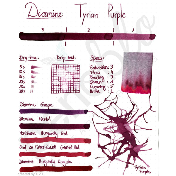 Diamine, Ink Bottle, 80 ml, Tyrian Purple-2