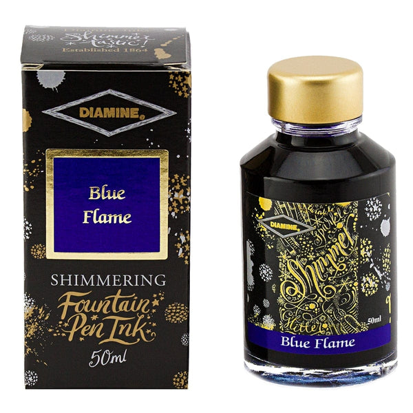 Diamine, Ink Bottle, Shimmering Collection, Blue Flame-1