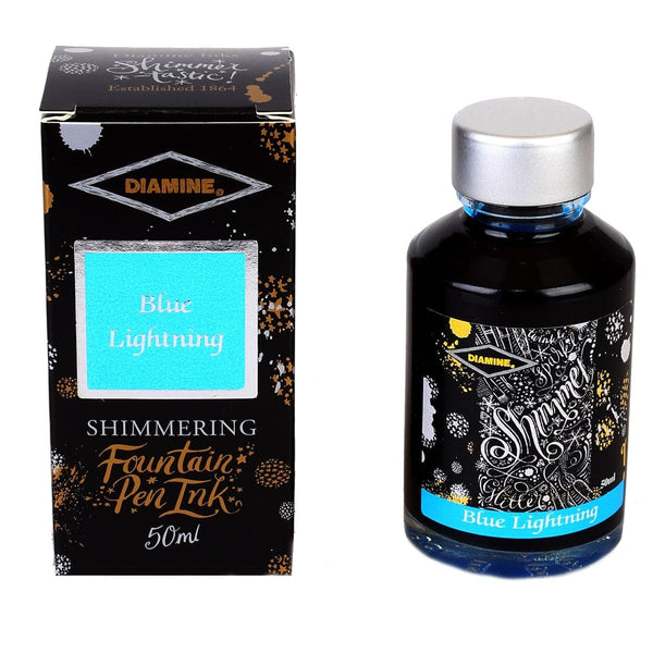 Diamine, Ink Bottle, Shimmering Collection, Blue Lightning-1