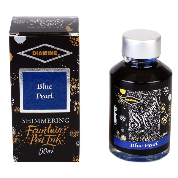 Diamine, Ink Bottle, Shimmering Collection, Blue Pearl-1