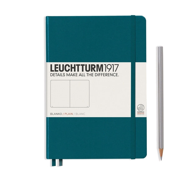 Leuchtturm 1917, Notebook, Hardcover, Blank, A5, Pacific Green-1