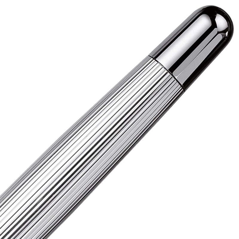 Otto Hutt, Fountain Pen, Design 02, Stripe Guilloche, Platinum Plated, Silver-3
