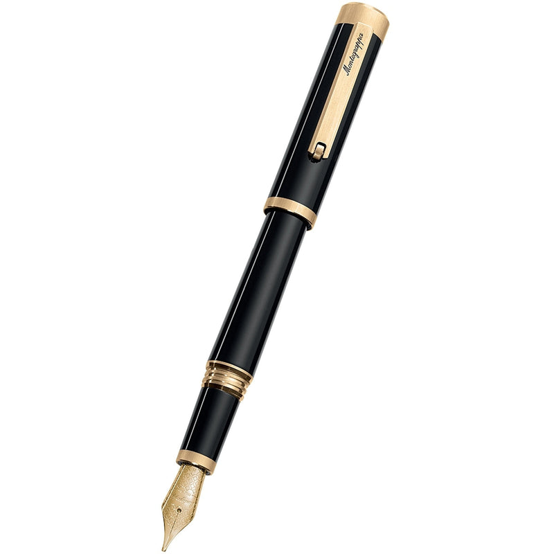 Montegrappa, Fountain Pen, Zero, Gold Plated, Black-5